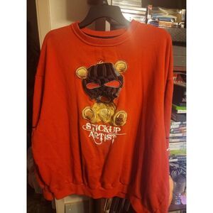 Bkys Stick Up Artist Mens Size 4XL Red Crew Neck Sweatshirt